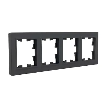Изображение товара Рамка четырехместная IEK Brite графит IP20 для выключателей и розеток Изображение товара Рамка четырехместная IEK Brite графит IP20 для выключателей и розеток