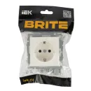 Механизм розетки с заземлением Brite белая IP20 IEK_5