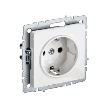 Изображение товара Механизм розетки с заземлением IEK Brite 1-местный белый IP20 для внутреннего монтажа Изображение товара Механизм розетки с заземлением IEK Brite 1-местный белый IP20 для внутреннего монтажа