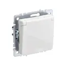 Механизм розетки с заземлением со шторками и крышкой Brite белая IP44 IEK_1