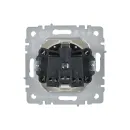 Механизм розетки с заземлением со шторками и крышкой Brite белая IP44 IEK_3
