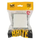 Механизм розетки с заземлением со шторками и крышкой Brite белая IP44 IEK_5