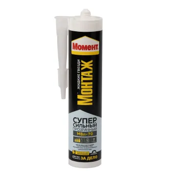 Изображение товара Клей монтажный акриловый Момент МВп-70 суперсильный прозрачный 280 г Изображение товара Клей монтажный акриловый Момент МВп-70 суперсильный прозрачный 280 г