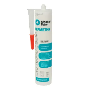 Изображение товара Герметик силакриловый санитарный MasterTeks 290 мл для влажных зон Изображение товара Герметик силакриловый санитарный MasterTeks 290 мл для влажных зон