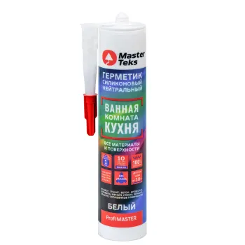 Изображение товара Герметик силиконовый нейтральный MasterTeks белый 280 мл для ванной и кухни Изображение товара Герметик силиконовый нейтральный MasterTeks белый 280 мл для ванной и кухни