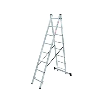 Изображение товара Двухсекционная алюминиевая лестница 8 ступеней 3,44м Новая высота Изображение товара Двухсекционная алюминиевая лестница 8 ступеней 3,44м Новая высота