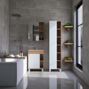 Изображение товара Зеркало шкаф Viant Бостон 70 дуб вотан - стильное решение для ванной Изображение товара Зеркало шкаф Viant Бостон 70 дуб вотан - стильное решение для ванной