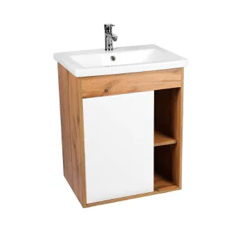 Изображение товара Тумба подвесная Viant Бостон 60 с раковиной Cersanit Como 60 дуб вотан/белый Изображение товара Тумба подвесная Viant Бостон 60 с раковиной Cersanit Como 60 дуб вотан/белый