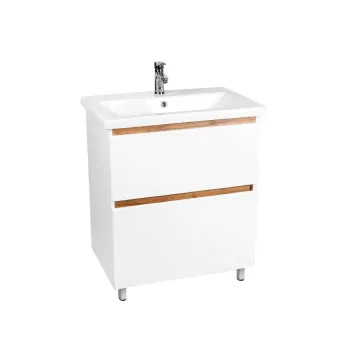 Изображение товара Тумба напольная Viant Мальта 80 с раковиной COMO 80 белая глянцевая Изображение товара Тумба напольная Viant Мальта 80 с раковиной COMO 80 белая глянцевая