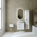Тумба подвесная Viant Марсель белый с раковиной Cersanit Moduo Square 50_2