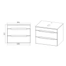 Тумба подвесная Viant Марсель белый с раковиной Cersanit Moduo Square 50_5