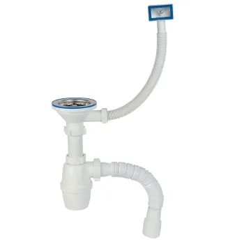 Изображение товара Сифон для кухни Орио 3 1/2" х 40 с универсальным переливом и гибкой трубой Изображение товара Сифон для кухни Орио 3 1/2" х 40 с универсальным переливом и гибкой трубой