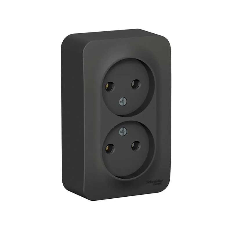 Розетка 2-местная Systeme Electric Blanca, антрацит_1