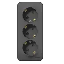 Розетка трехместная накладная с заземлением Blanca антрацит IP20 Systeme Electric_2