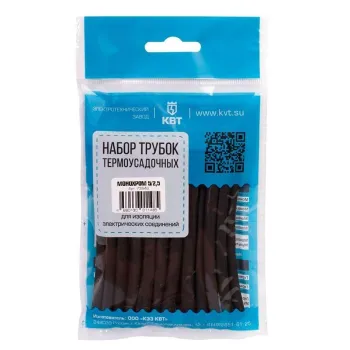 Изображение товара Термоусадочная трубка КВТ Монобром ТНТ 100 мм 4/2 мм черная для электромонтажа Изображение товара Термоусадочная трубка КВТ Монобром ТНТ 100 мм 4/2 мм черная для электромонтажа
