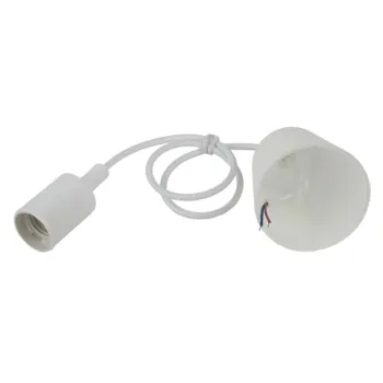 Изображение товара Патрон с подвесом Е27 пластиковый Эра белый надежное крепление Изображение товара Патрон с подвесом Е27 пластиковый Эра белый надежное крепление