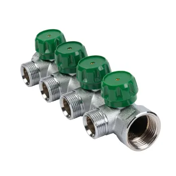 Изображение товара Регулирующий коллектор Stout 1 4 выхода ¾ евроконус для водоснабжения и отопления Изображение товара Регулирующий коллектор Stout 1 4 выхода ¾ евроконус для водоснабжения и отопления