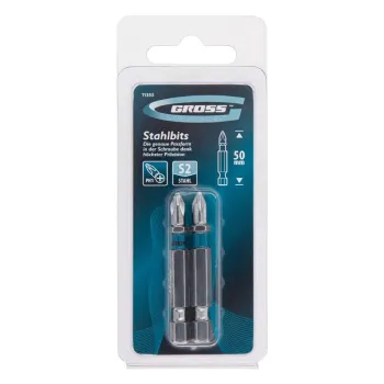 Изображение товара Биты Gross PH1х50 мм 2 шт магнитный наконечник односторонняя Изображение товара Биты Gross PH1х50 мм 2 шт магнитный наконечник односторонняя