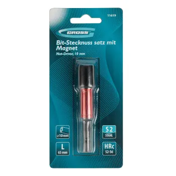 Изображение товара Бита с торцевой головкой Gross 10х65 мм односторонняя магнитная Изображение товара Бита с торцевой головкой Gross 10х65 мм односторонняя магнитная