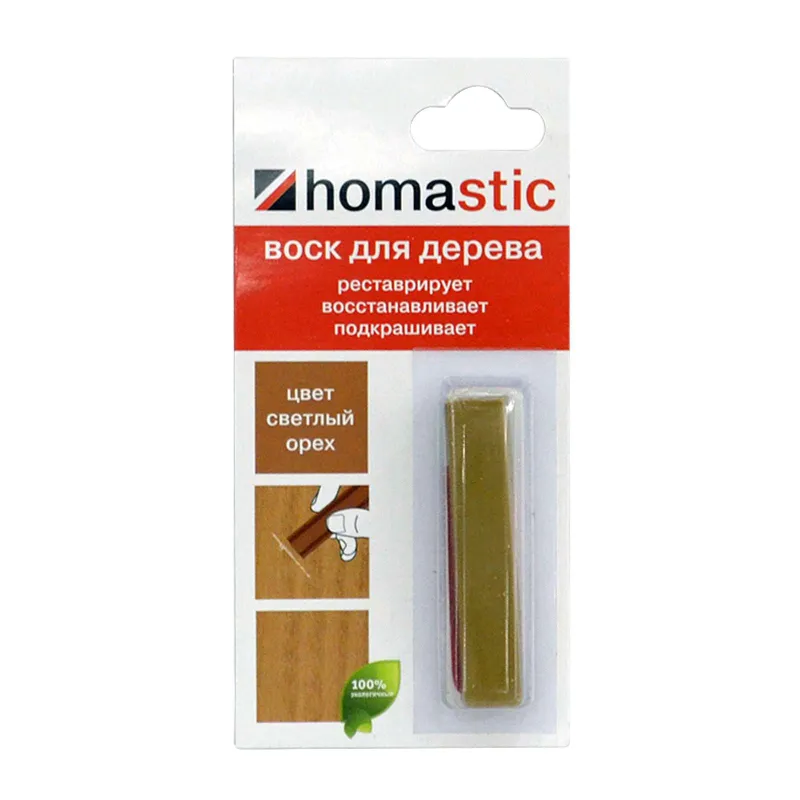 Воск HOMASTIC для восстановления паркета и ламината, Орех светлый_1