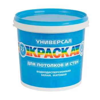Изображение товара Интерьерная матовая краска Радуга Универсал 3,5 кг для стен и потолков Изображение товара Интерьерная матовая краска Радуга Универсал 3,5 кг для стен и потолков