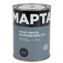 Грунт-эмаль по ржавчине 3в1 Марта черная глянцевая 0,9кг_1
