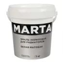 Эмаль акриловая для радиаторов Марта белая матовая 1кг_1