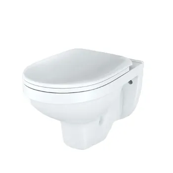 Изображение товара Подвесной унитаз Rosa Рио 26592 с горизонтальным выпуском антивсплеск Изображение товара Подвесной унитаз Rosa Рио 26592 с горизонтальным выпуском антивсплеск