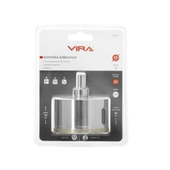 Изображение товара Алмазная коронка по кафелю и стеклу Vira 68 мм с центрирующим сверлом Изображение товара Алмазная коронка по кафелю и стеклу Vira 68 мм с центрирующим сверлом
