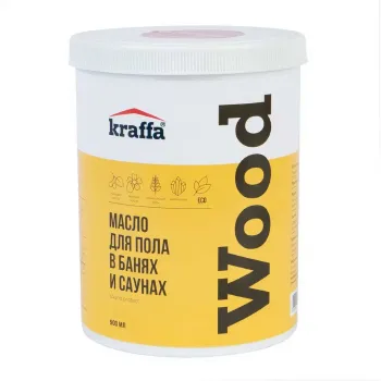 Изображение товара Масло для пола в банях и саунах Kraffa бесцветное 0, 9 л - защита и обработка древесины Изображение товара Масло для пола в банях и саунах Kraffa бесцветное 0, 9 л - защита и обработка древесины