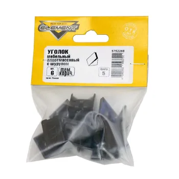 Изображение товара Пластиковые мебельные уголки темно-коричневые 6 шт с шурупами Изображение товара Пластиковые мебельные уголки темно-коричневые 6 шт с шурупами