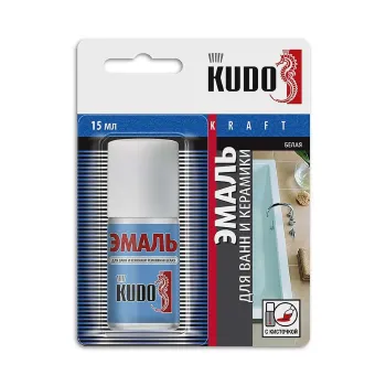 Изображение товара Эмаль ремонтная Kudo для ванн и керамики с кисточкой 15мл Изображение товара Эмаль ремонтная Kudo для ванн и керамики с кисточкой 15мл