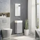 Тумба подвесная Comforty Асти-40 с раковиной Comforty 9140 бетон светлый_2