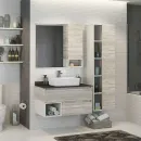 Тумба подвесная Comforty Прага-90 с раковиной Comforty T-Y9378 дуб белый/графит_1