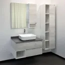 Тумба подвесная Comforty Прага-90 с раковиной Comforty T-Y9378 дуб белый/графит_2