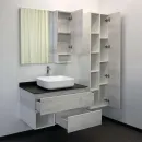 Тумба подвесная Comforty Прага-90 с раковиной Comforty T-Y9378 дуб белый/графит_3