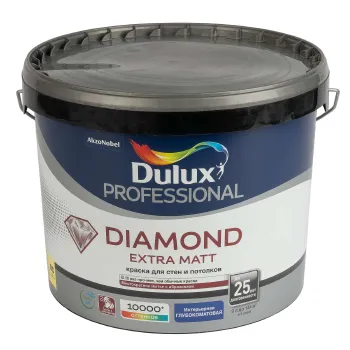 Изображение товара Краска Dulux Diamond Extra Matt глубокоматовая для стен и потолков Изображение товара Краска Dulux Diamond Extra Matt глубокоматовая для стен и потолков