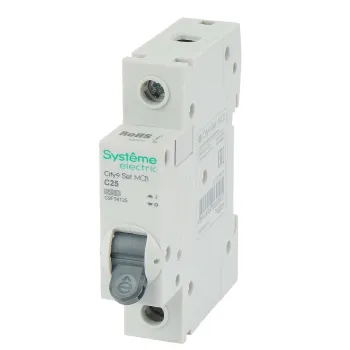 Изображение товара Автоматический выключатель однополюсный C 25А 4.5кА City9 Systeme Electric Изображение товара Автоматический выключатель однополюсный C 25А 4.5кА City9 Systeme Electric