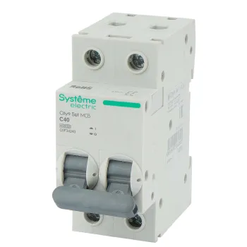 Изображение товара Выключатель автоматический двухполюсной C 40А 4.5кА City9 Systeme Electric Изображение товара Выключатель автоматический двухполюсной C 40А 4.5кА City9 Systeme Electric