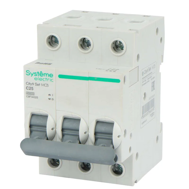 Выключатель автоматический трехполюсный C 25А 4.5кА City9 Systeme Electric_1