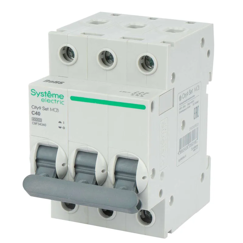 Выключатель автоматический трехполюсный C 40А 4,5кА City9 Systeme Electric_1