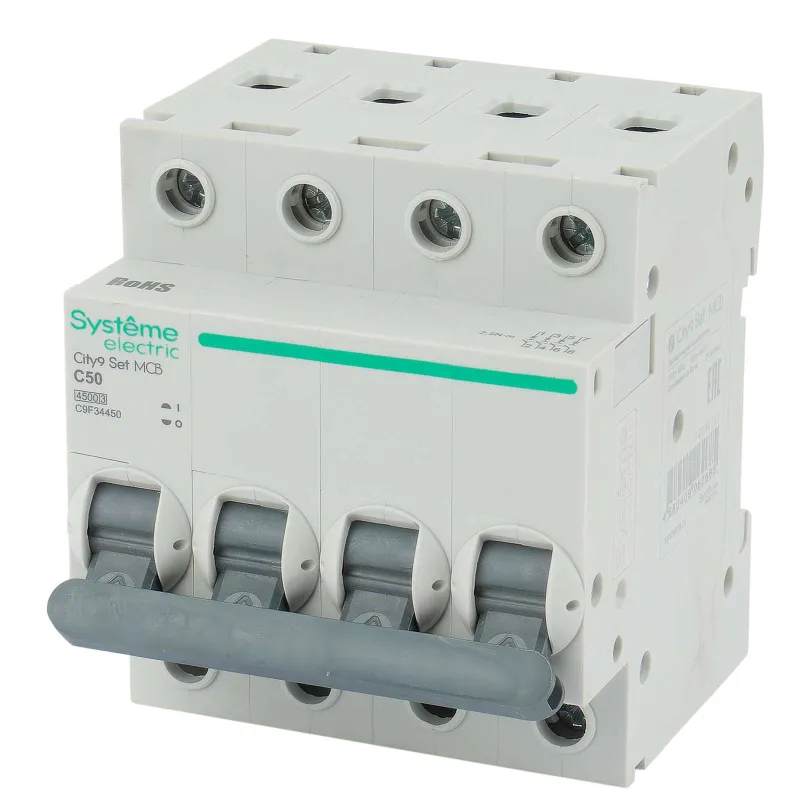 Выключатель автоматический четырехполюсный C 50А 4.5кА City9 Systeme Electric_1