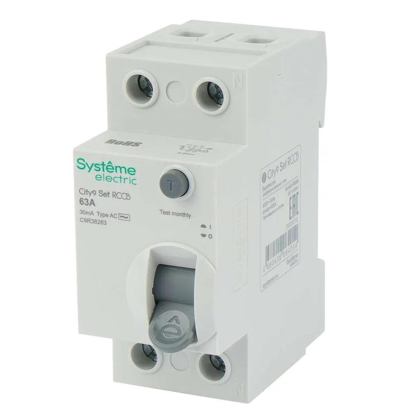 УЗО двухполюсное 63А 30мА AC City9 Systeme Electric_1