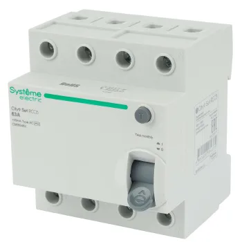 Изображение товара УЗО четырехполюсное 63А 100мА City9 Systeme Electric Изображение товара УЗО четырехполюсное 63А 100мА City9 Systeme Electric