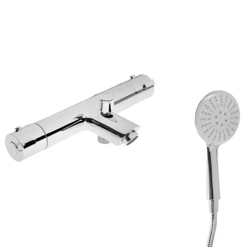 Смеситель для ванны Haiba короткий излив с лейкой и шлангом хром HB60809_1