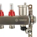 Коллекторная группа Taen 1" евроконус 3/4" на 3 выхода с расходомерами_3
