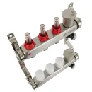 Коллекторная группа Taen 1" евроконус 3/4" на 3 выхода с расходомерами_4