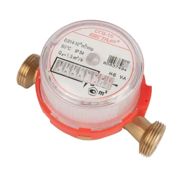 Изображение товара Счётчик воды Бетар СГВ-15 без штуцеров Ду15 для бытовых и коммерческих систем Изображение товара Счётчик воды Бетар СГВ-15 без штуцеров Ду15 для бытовых и коммерческих систем