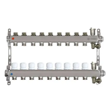 Изображение товара Коллекторная группа Taen 1" евроконус 3/4" на 9 выходов для радиаторного отопления Изображение товара Коллекторная группа Taen 1" евроконус 3/4" на 9 выходов для радиаторного отопления