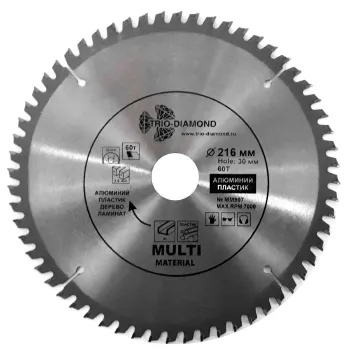 Изображение товара Диск пильный Trio-Diamond 216 мм для алюминия, дерева и пластика Изображение товара Диск пильный Trio-Diamond 216 мм для алюминия, дерева и пластика